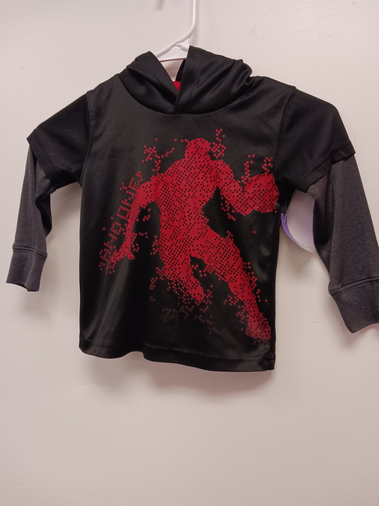 Black/Red/Grey AND1 Hooded Longsleeve Shirt, 2T B