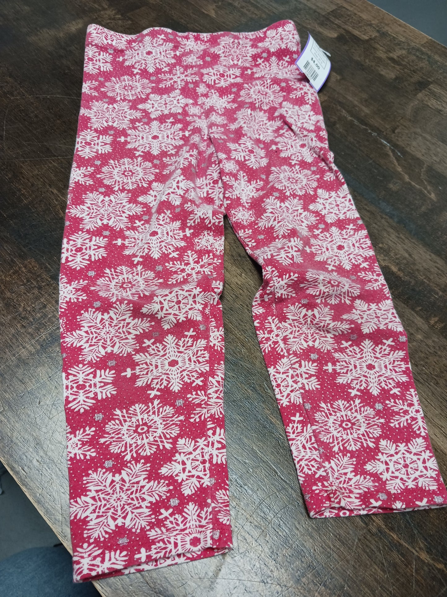 Red/White Snowflake Bonnie Jean Leggings, 5T G