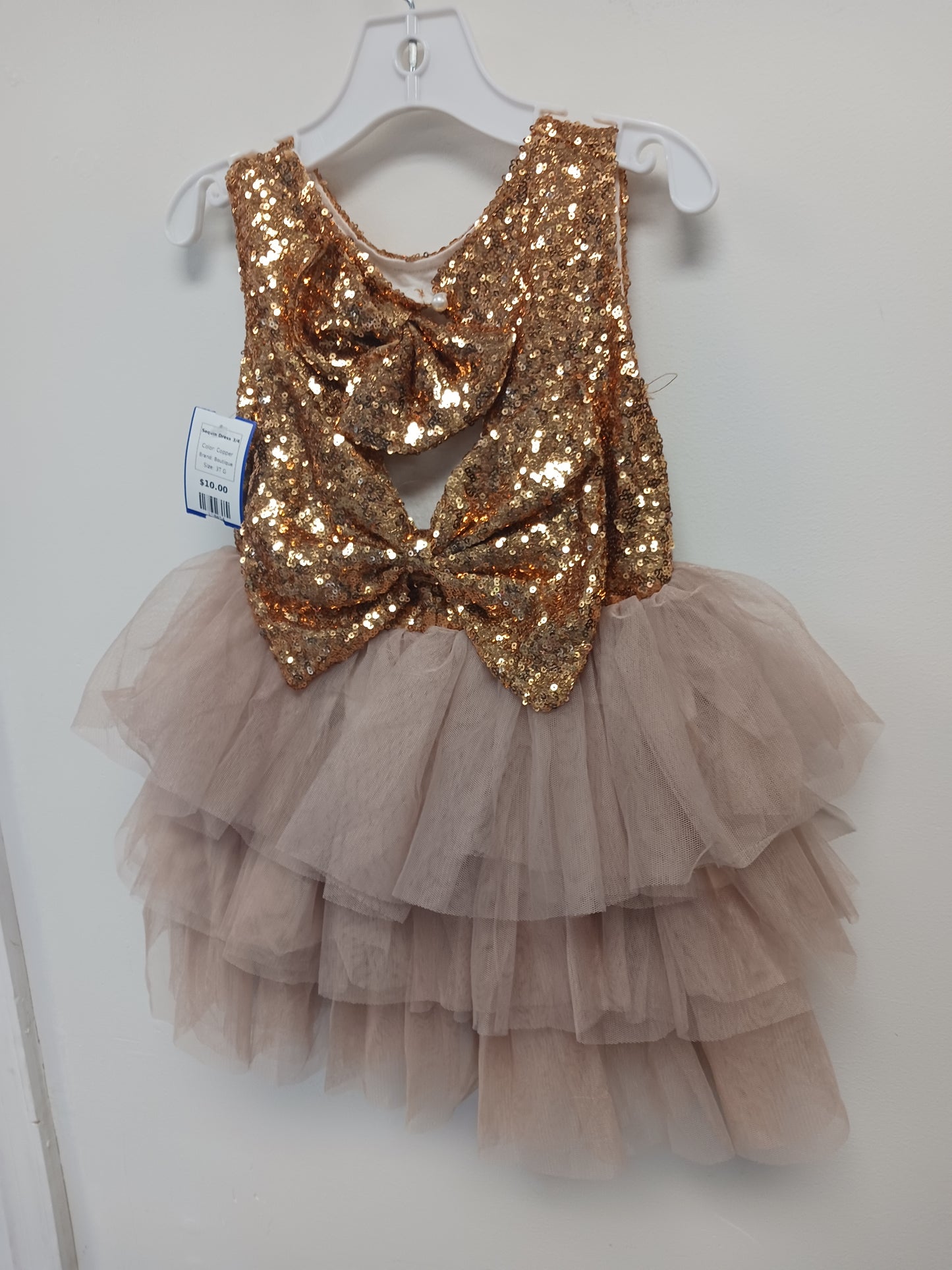 Copper Boutique Sequin Dress 3/4, 3T G