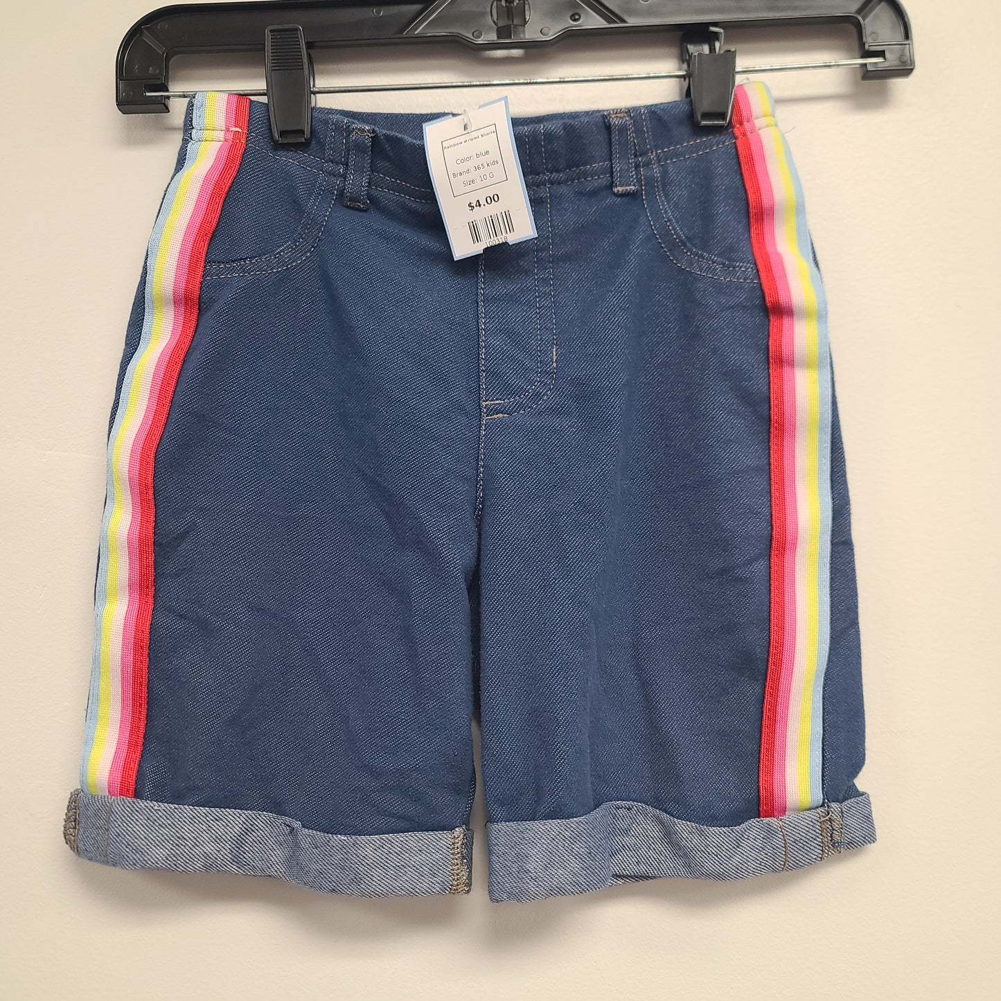 blue 365 kids Rainbow striped Shorts, 10 G