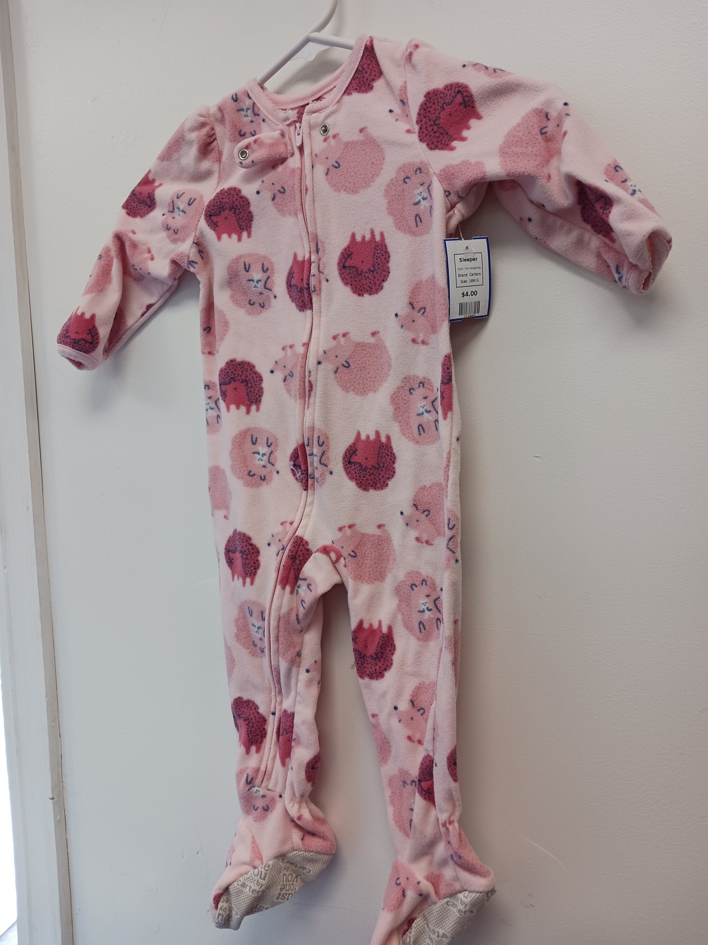 Pink Hedgehog Carters Sleeper, 18M G
