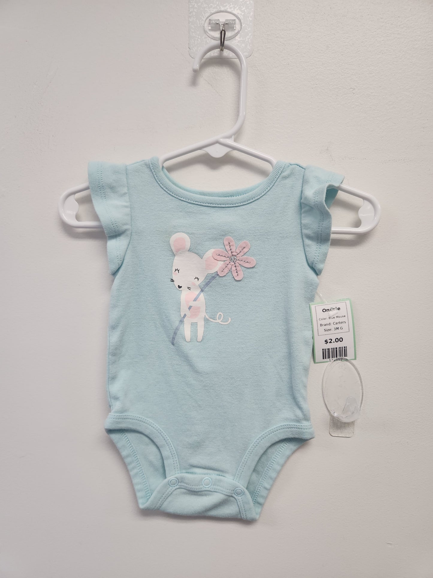 Blue Mouse Carters Onesie, 3M G