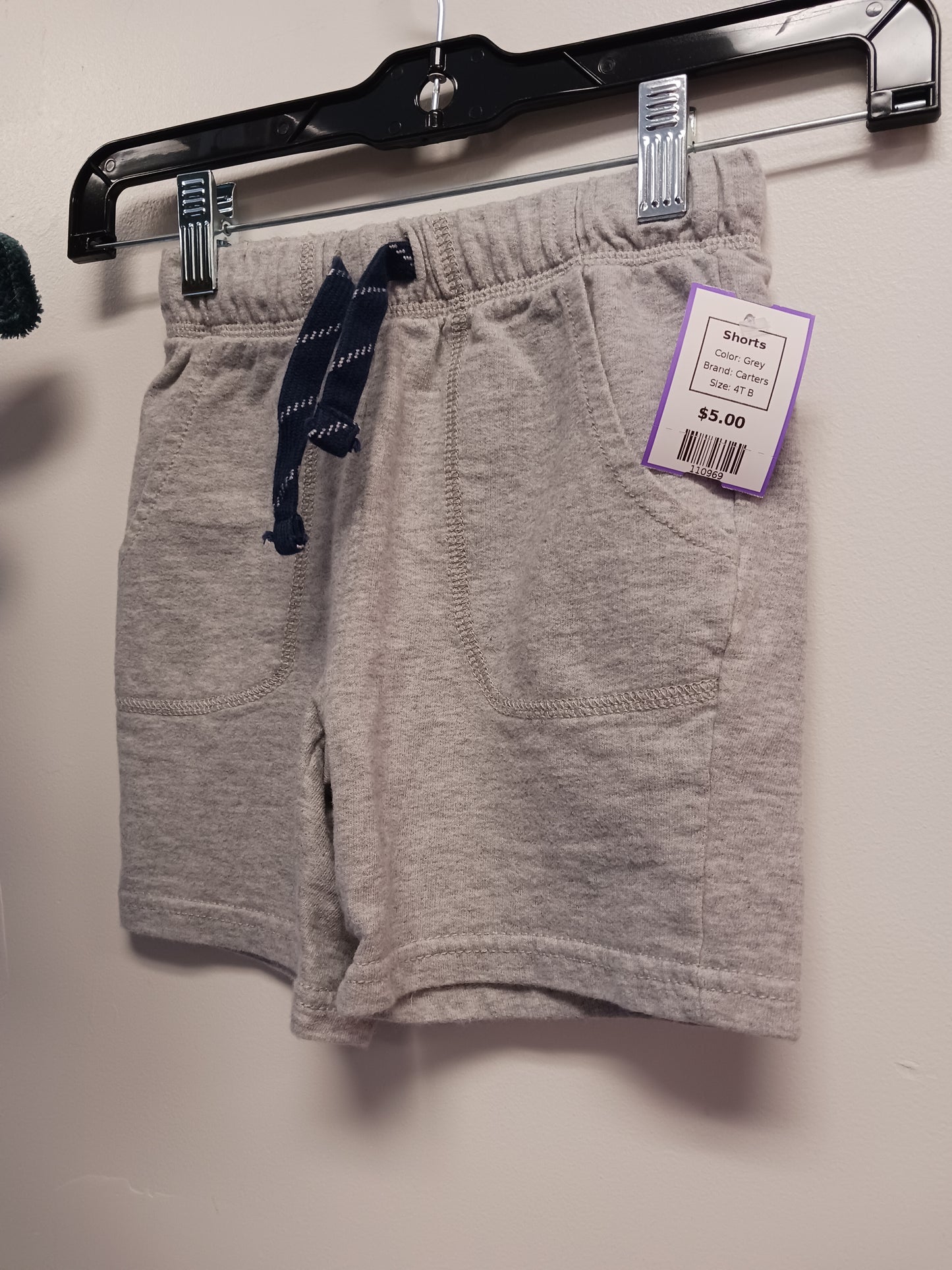 Grey Carters Shorts, 4T B
