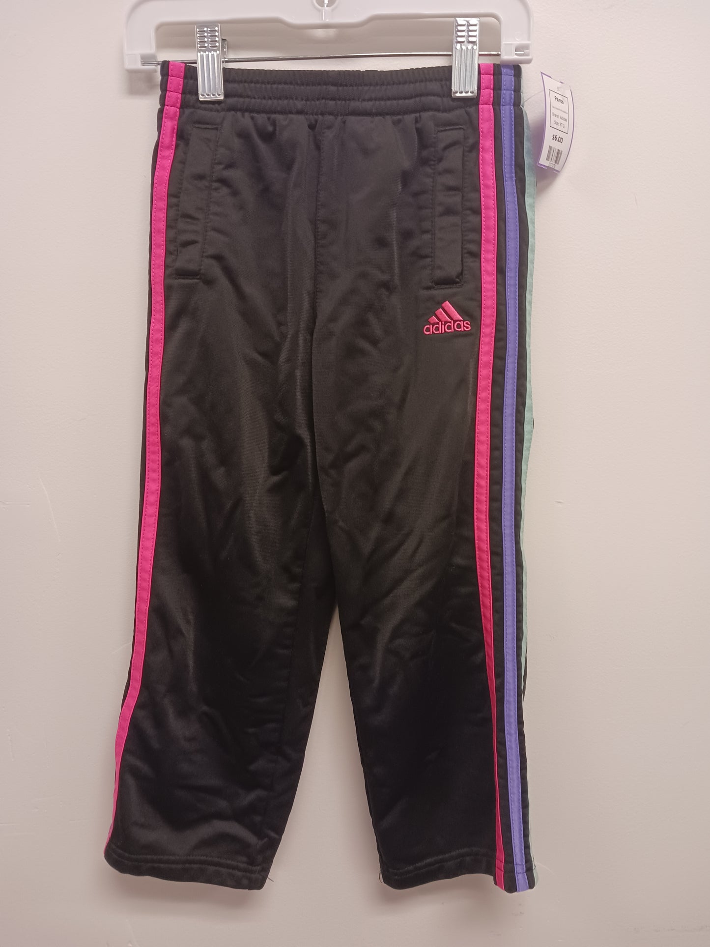 Black/Pink/Purple/Blue Adidas Pants, 5T G
