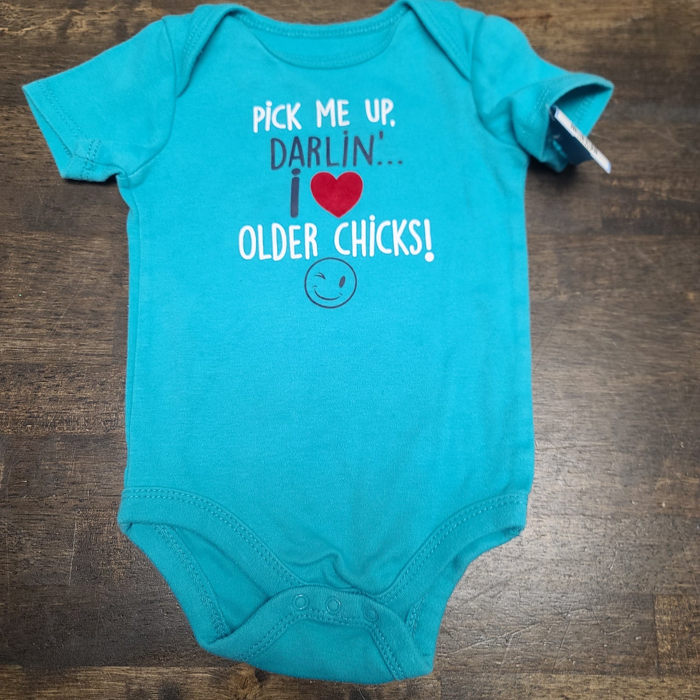 blue Wonder Nation pick me up darlin onesie, 6M B