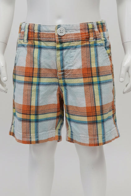 Orange/Blue/White/Yellow Plaid Cherokee Shorts, 6M B