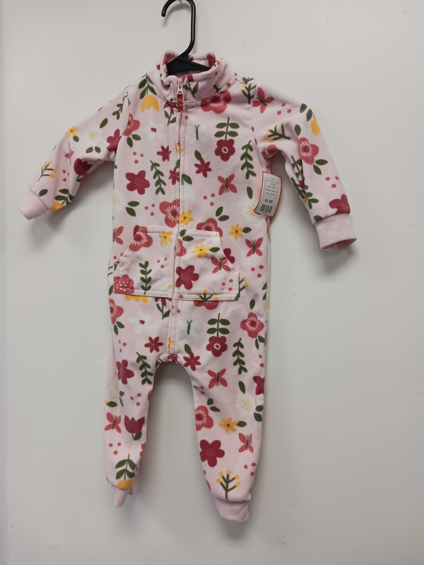 pink Carters Flower One Piece Outfit, 18M G