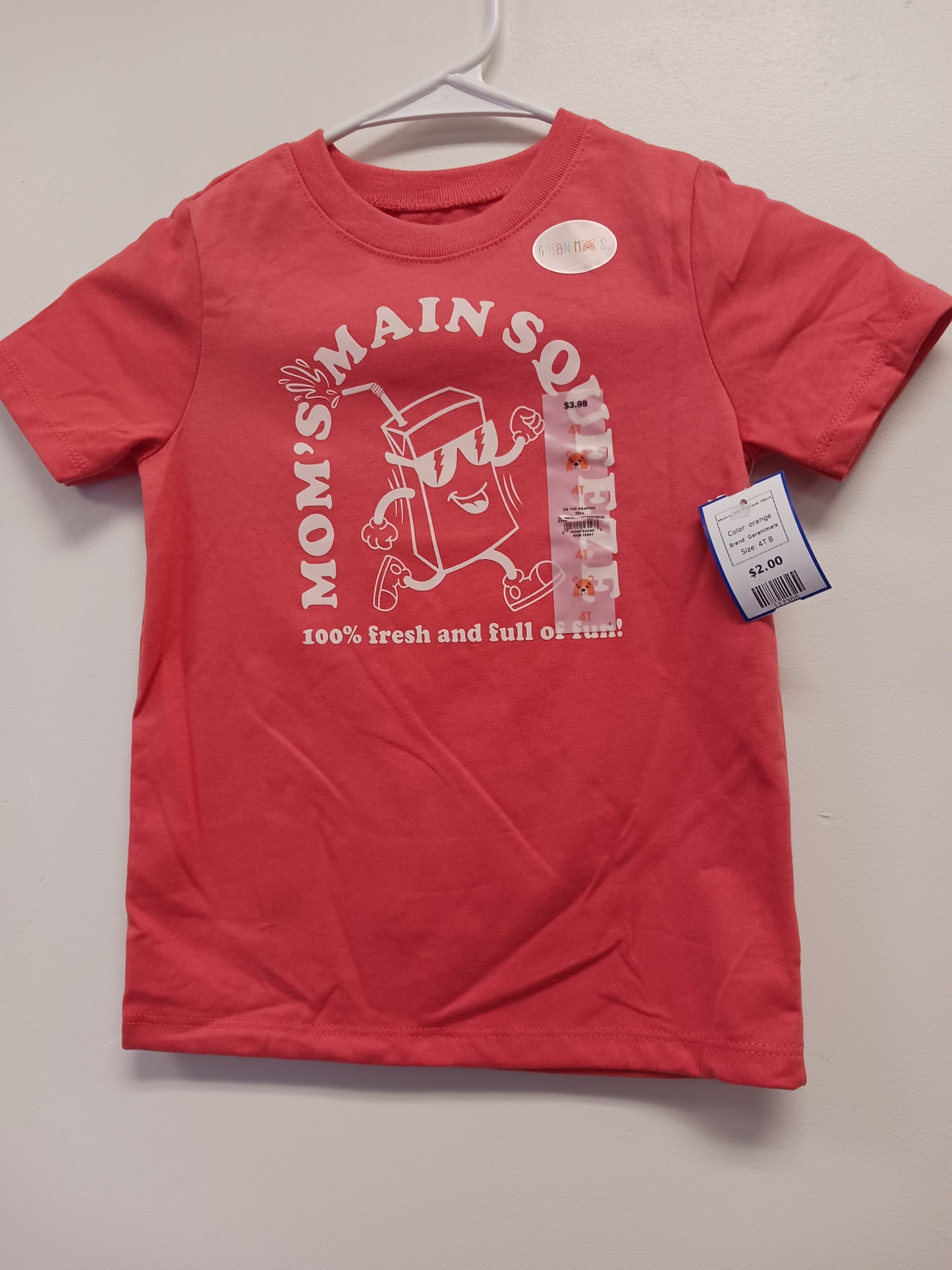 orange Garanimals Mom's Main Squeeze Tshirt, 4T B