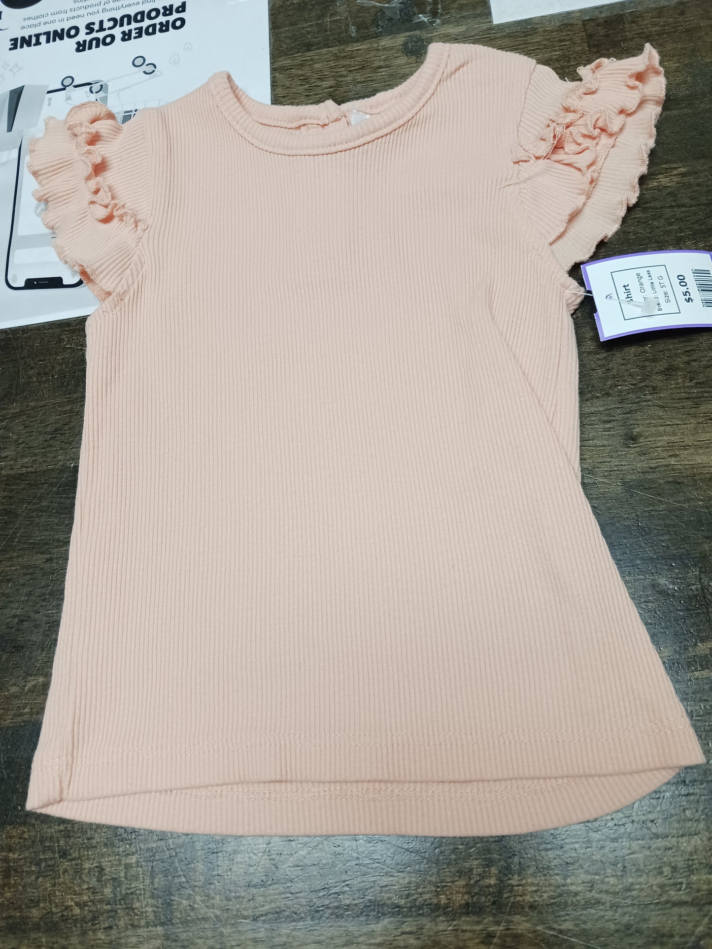 Orange Little Lass Shirt, 5T G