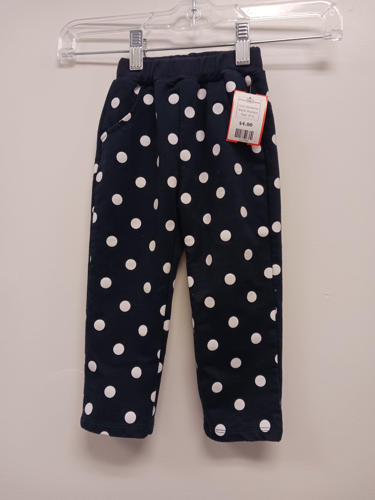 black/white Boutique Poka Dot Pants, 2T G