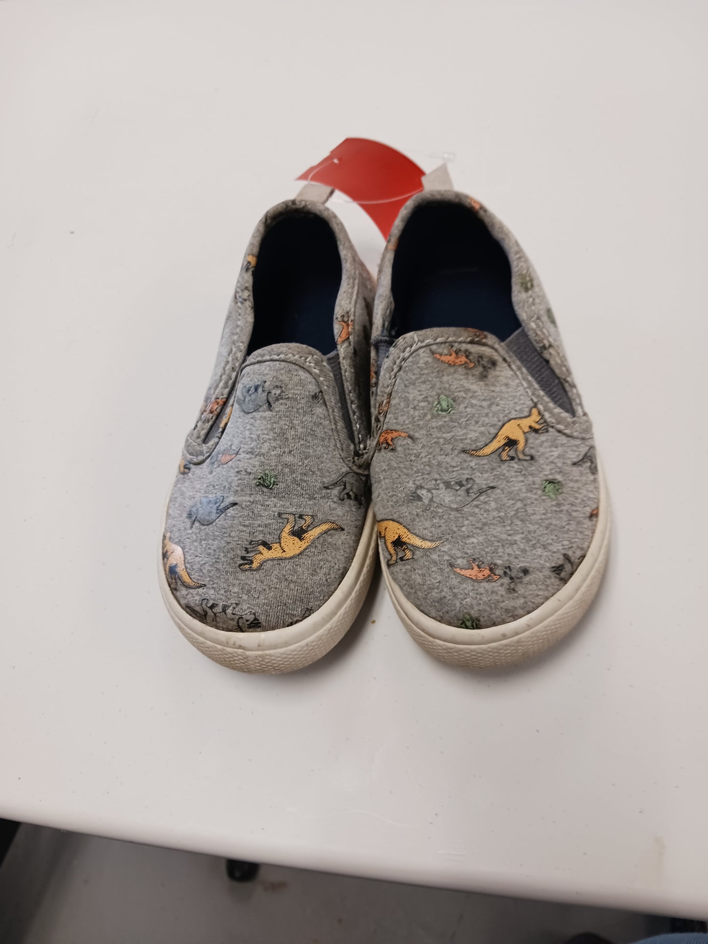 grey Carters Dinosaur Slip ons, 7 B