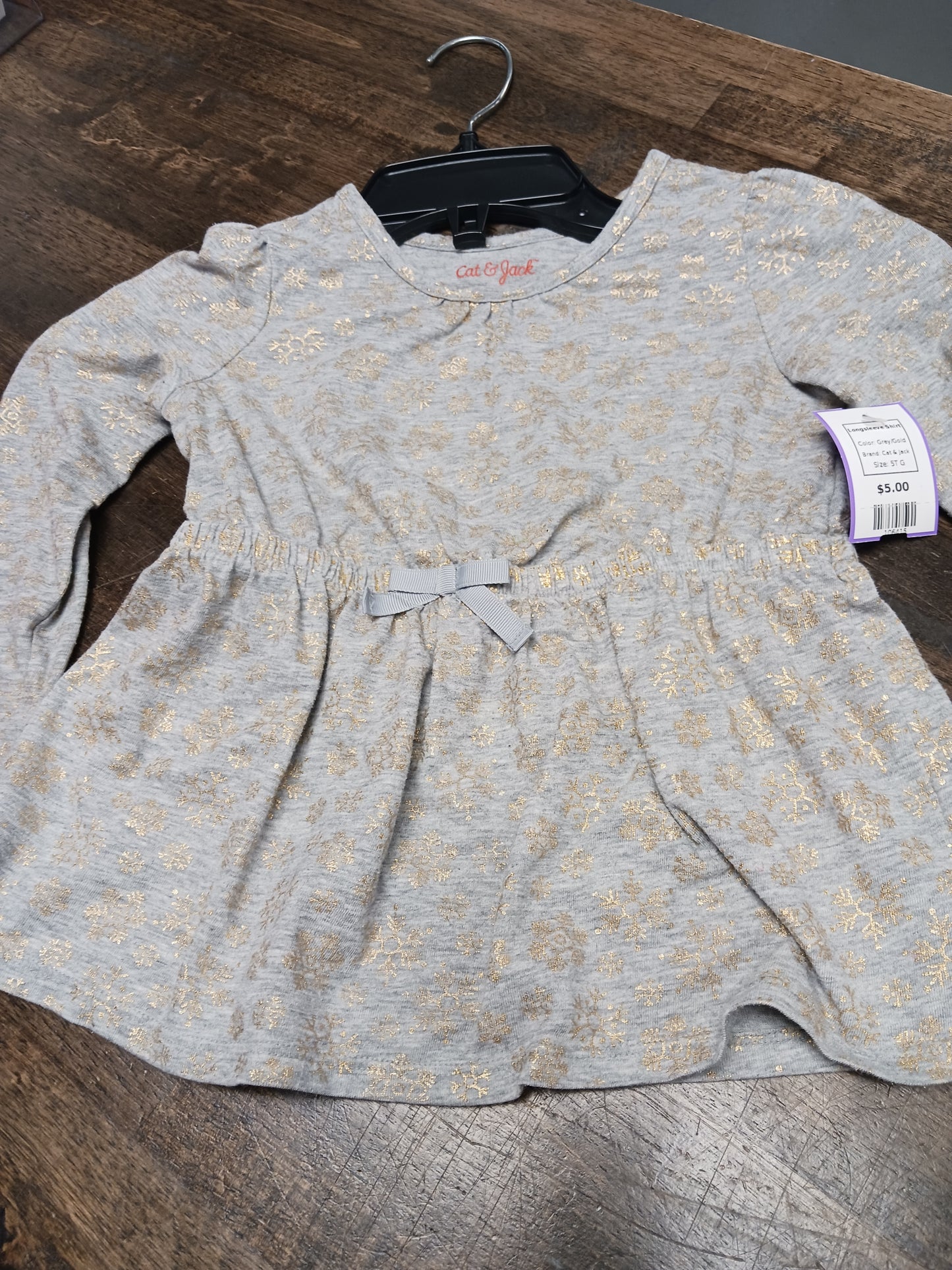 Grey/Gold Cat & Jack Longsleeve Shirt, 5T G
