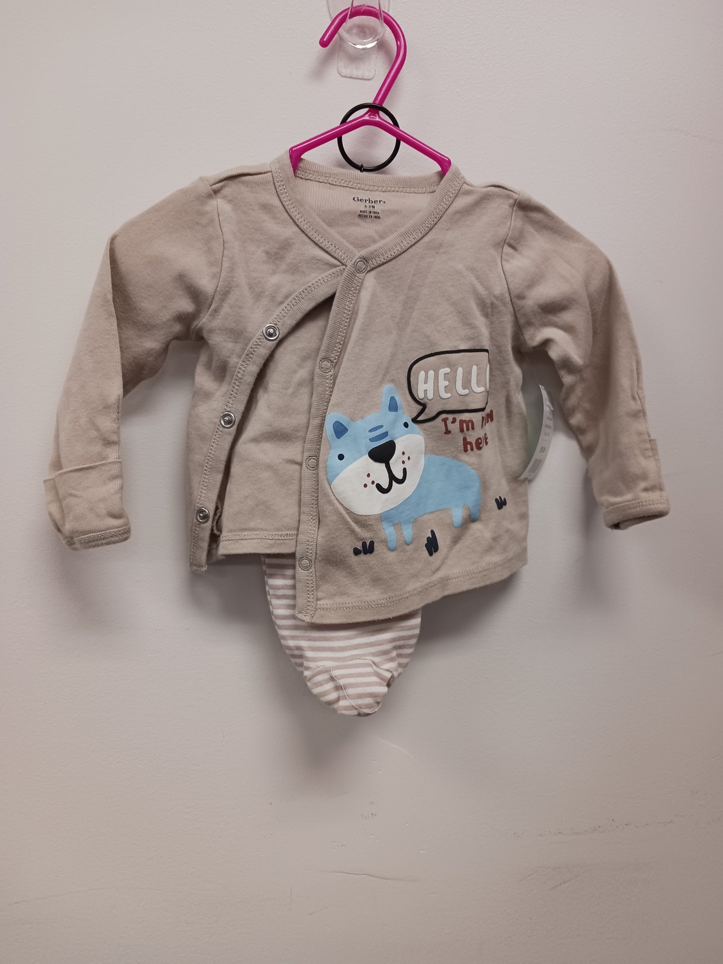 Brown Gerber 2 Piece Dog Outfit, 0-3M B