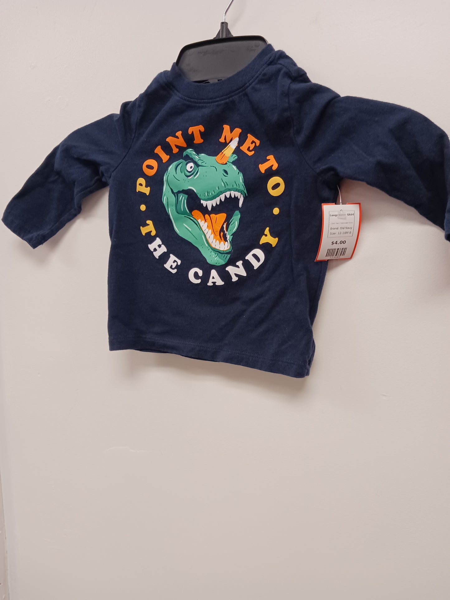 Navy Halloween Dino Old Navy Longsleeve Shirt, 12-18M B