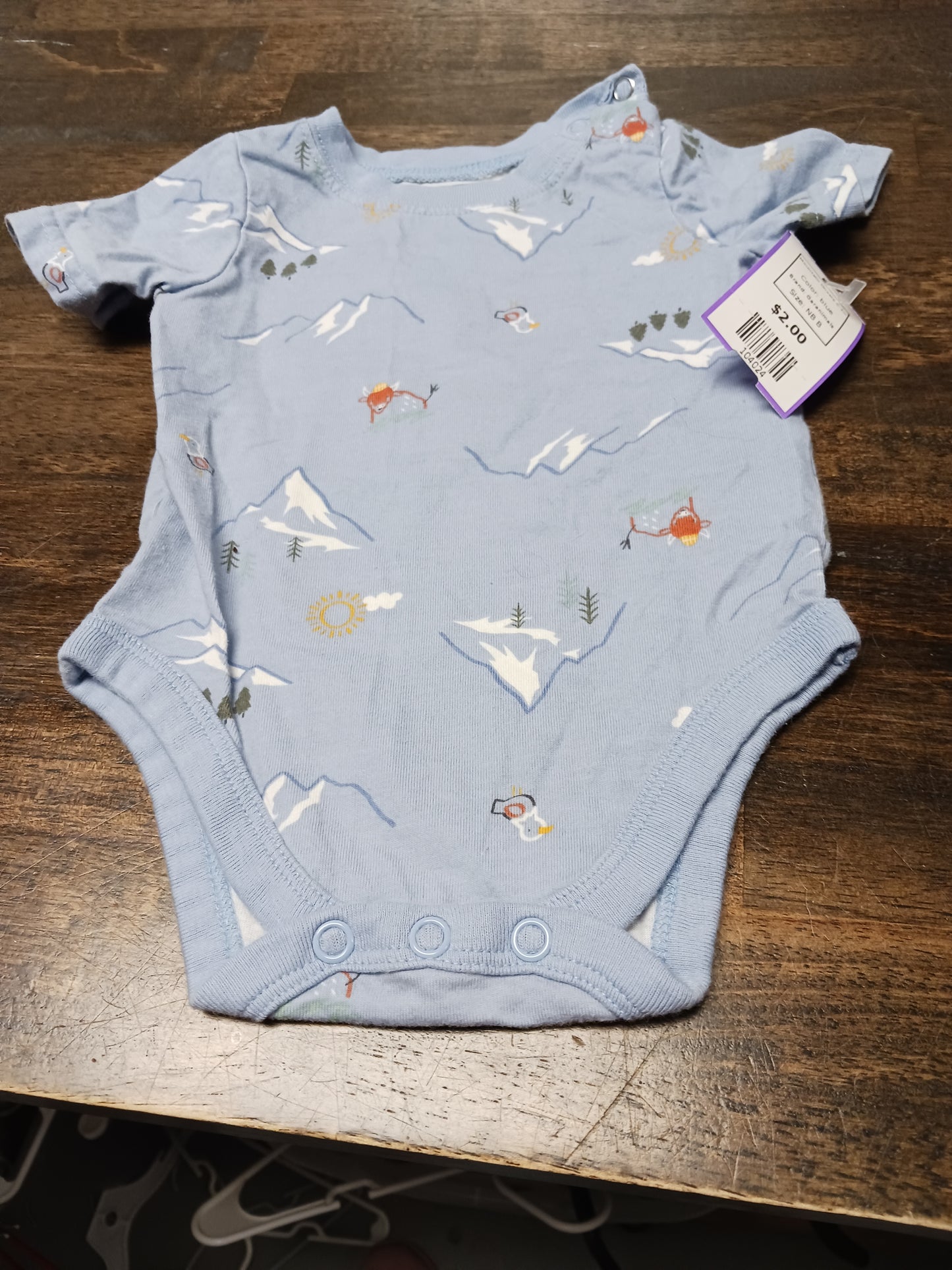 blue Garanimals Mountain Onesie 0-3m, NB B