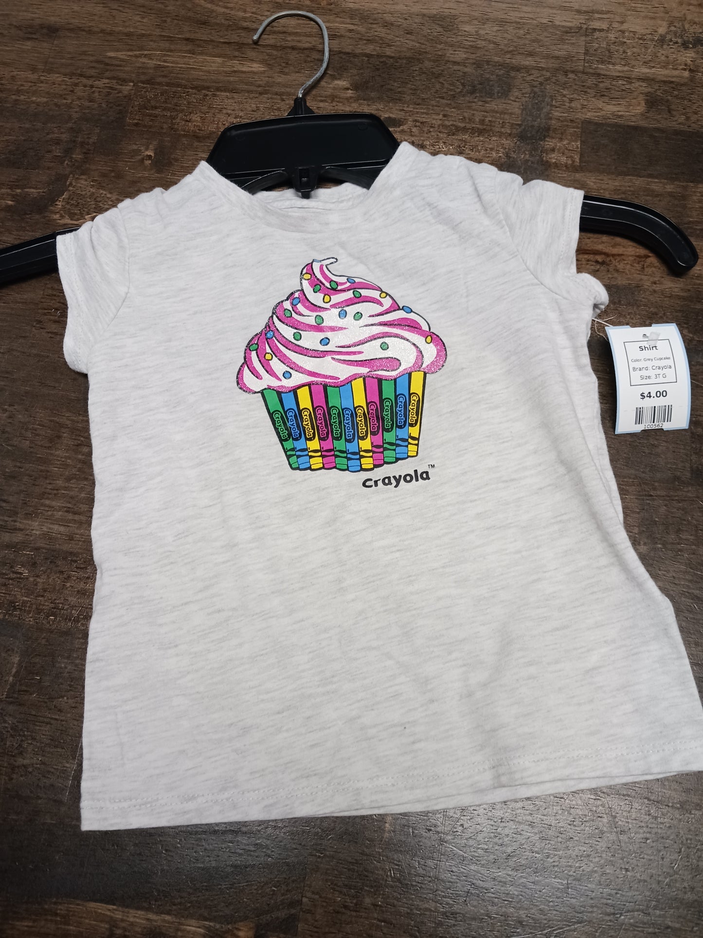 Grey Cupcake Crayola Shirt, 3T G