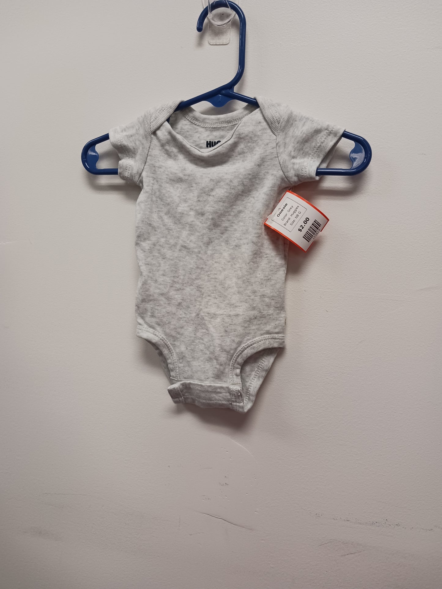 Grey Huggies Onesie, NB G