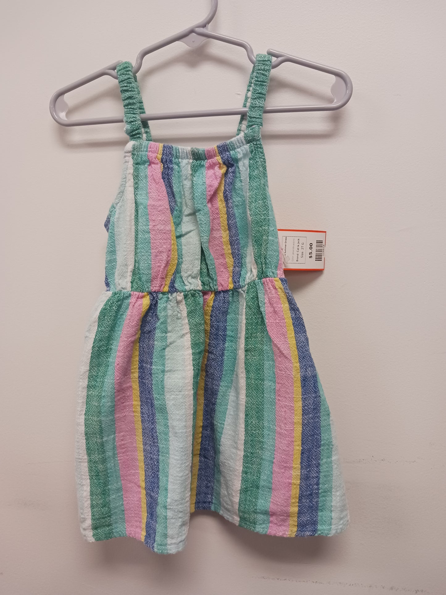 green/blue/pink Cat & Jack Striped Summer Dress, 2T G
