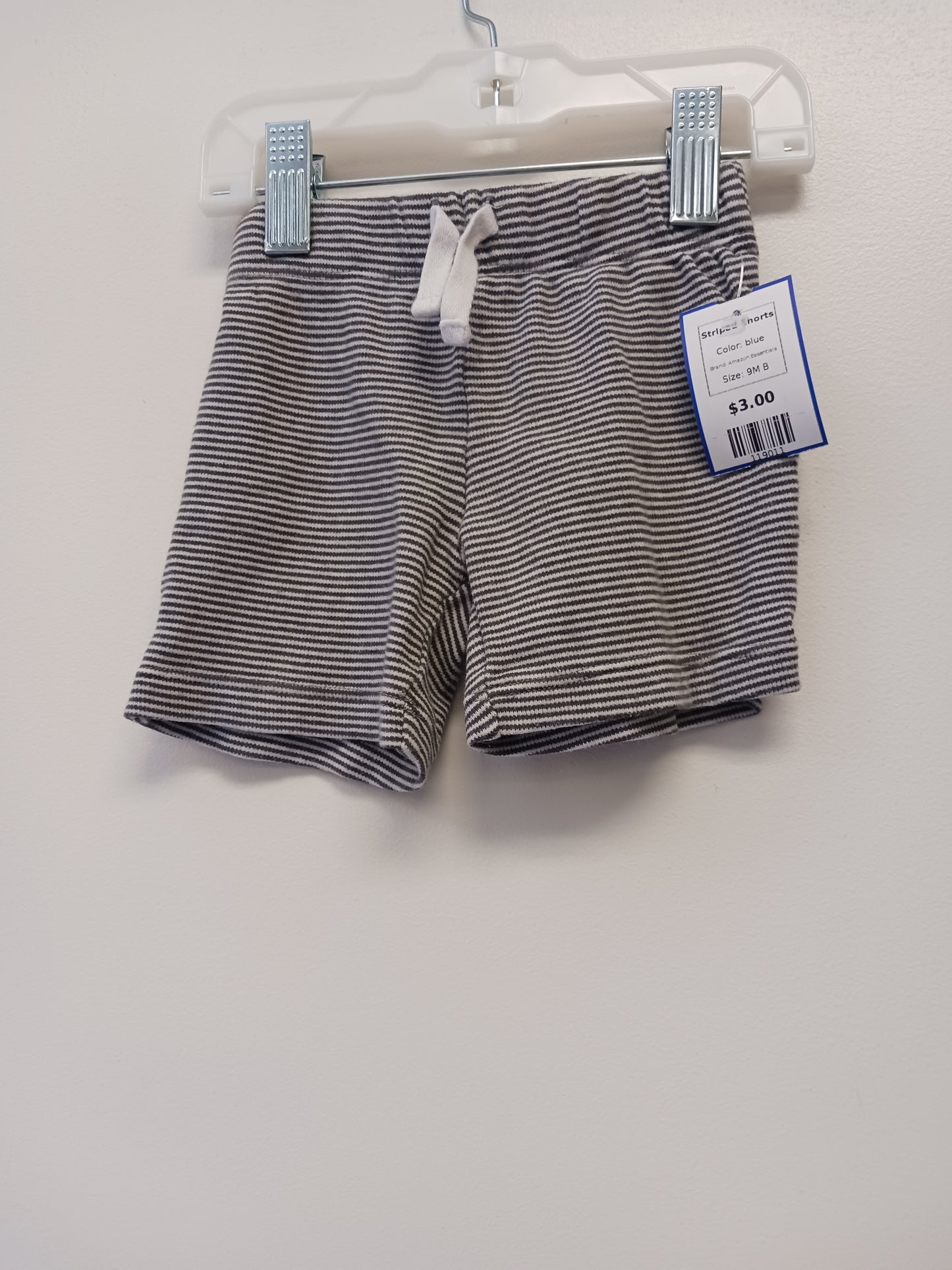 blue Amazon Essentials Striped Shorts, 9M B