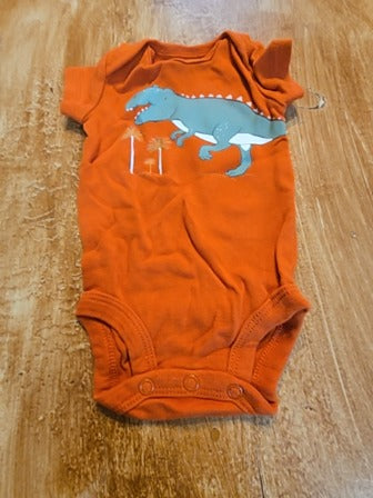 Orange Carters Dinosaur onesie, NB B