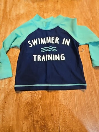 Blue/ green Carters Swimmer in training 2 piece set, 9M B