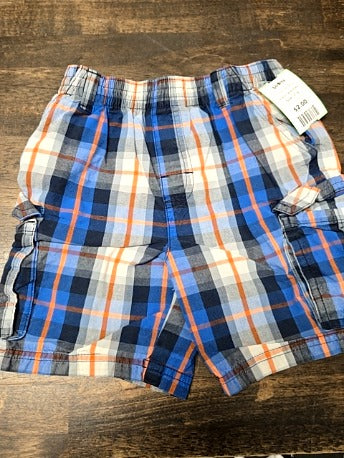 Blue/White/Orange Plaid Garanimals Shorts, 3T B