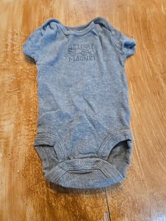 Grey Carters Dirt magnet onesie, NB B
