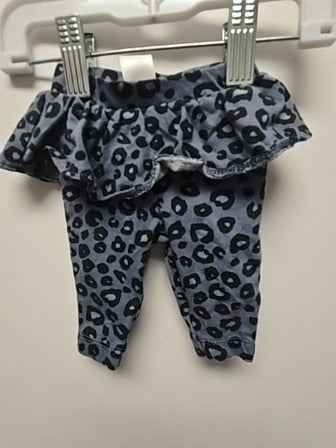 Grey/blue leopard print Carters Pants, NB G