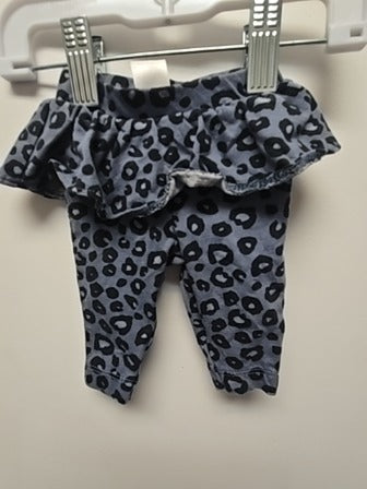 Grey/blue leopard print Carters Pants, NB G