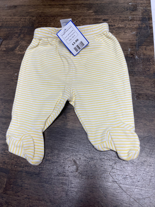 yellow/white Starting Out Striped Footed Pants, NB B