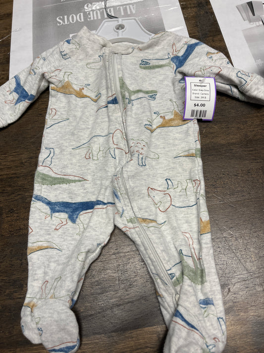 Grey Dino Carters Sleeper, 3M B