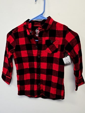 Red/Black Plaid Wonder Nation Flannel, 4T B
