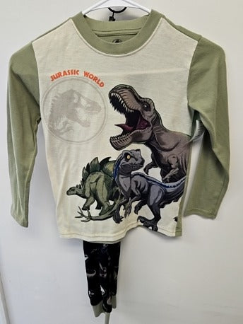 Green/Black Dino Jurassic World Pjs, 6 B