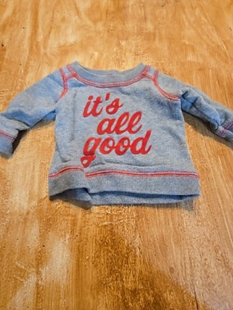 Grey/red baby bgosh Its all good long sleeve shirt, NB B