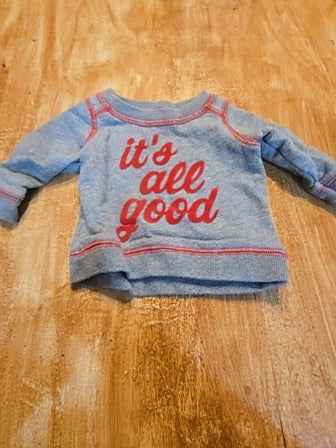 Grey/red baby bgosh Its all good long sleeve shirt, NB B
