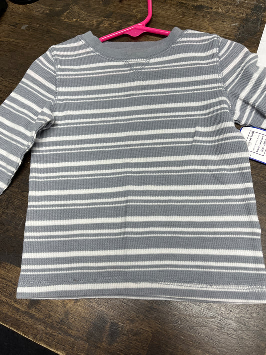 Grey/White Striped Cat & Jack Longsleeve Shirt, 18M B