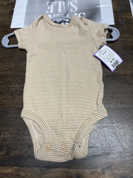 Tan/White Striped Carters Onesie, 3M B