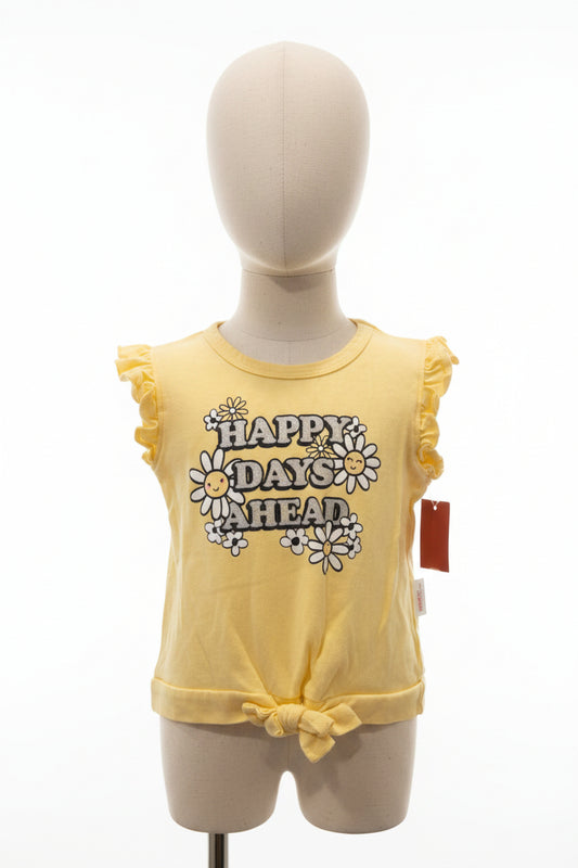 Yellow/White Flower Little Lass Shirt, 5T G