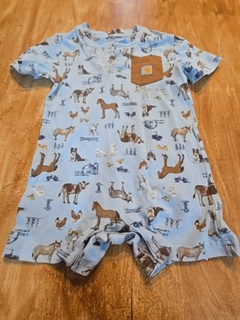 Blue Carhartt Animal one piece, 18M B