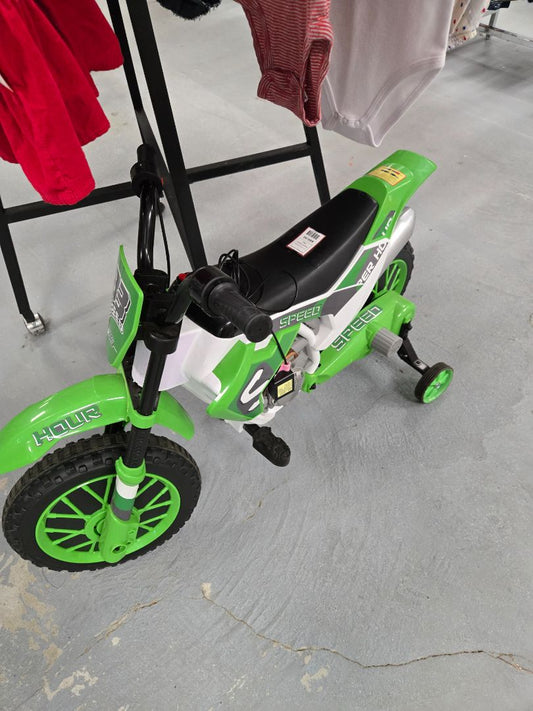 Green/White/Black Aosom 12V Electric Dirt Bike