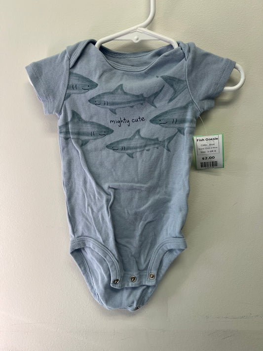 Blue Child of Mine Fish Onesie, 3-6M B