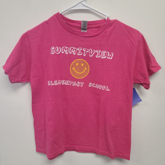 pink Gildan Smiley Tshirt, 6 G