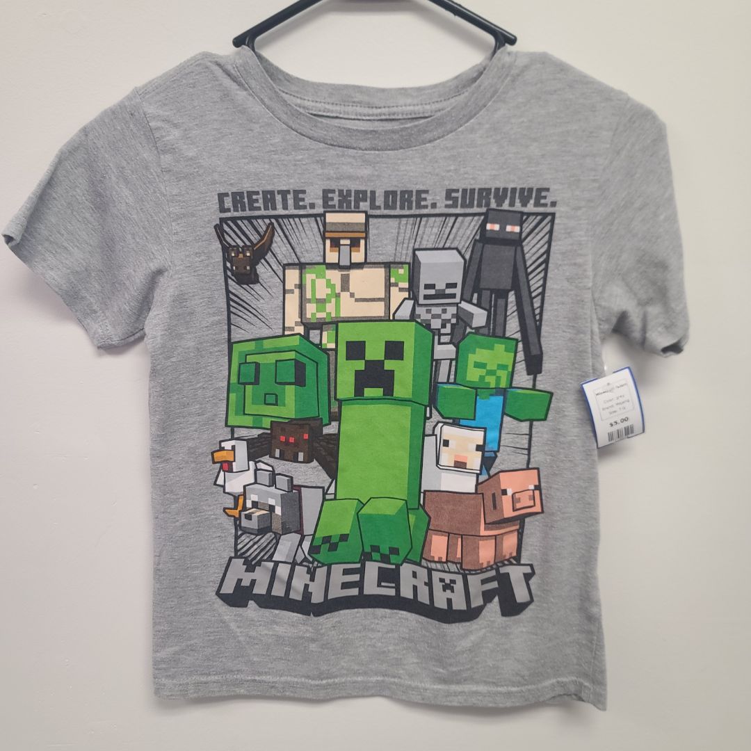 grey Mojang Minecraft Tshirt, 7 G
