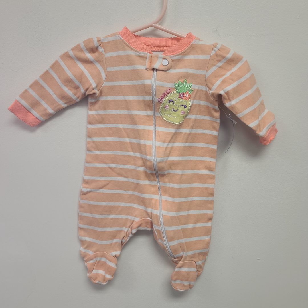 Orange/White Striped Garanimals Striped Sleeper, NB G