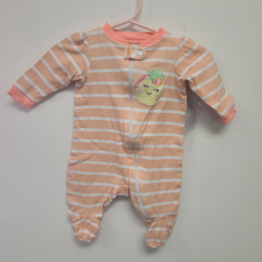 Orange/White Striped Garanimals Striped Sleeper, NB G