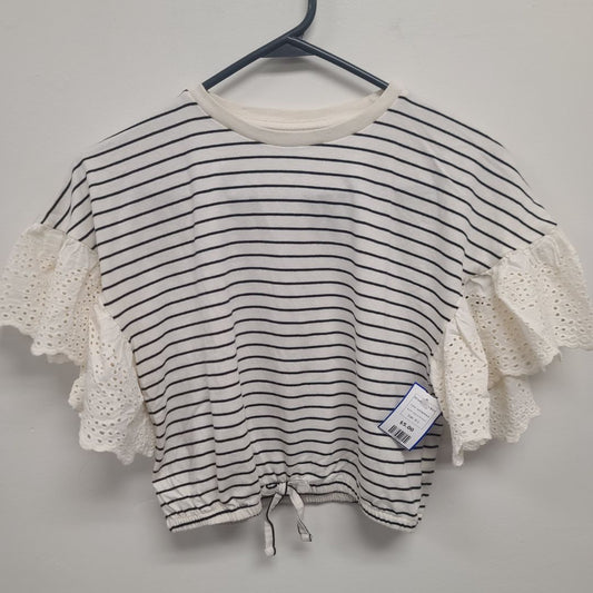 white/black Jessica Simpson Striped Tshirt 8/10, 8 G