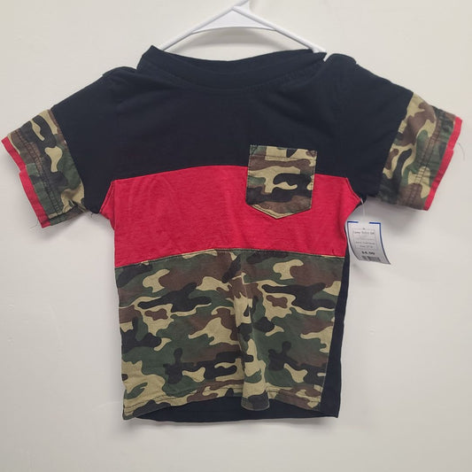 black/red/camo Quad Seven Camo Tshirt 5/6, 5T B