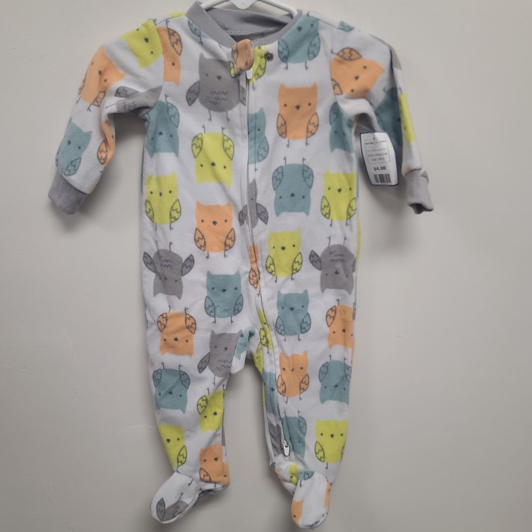 white/orange/yellow Simple Joys Owl Sleeper 3/6m, 3M G