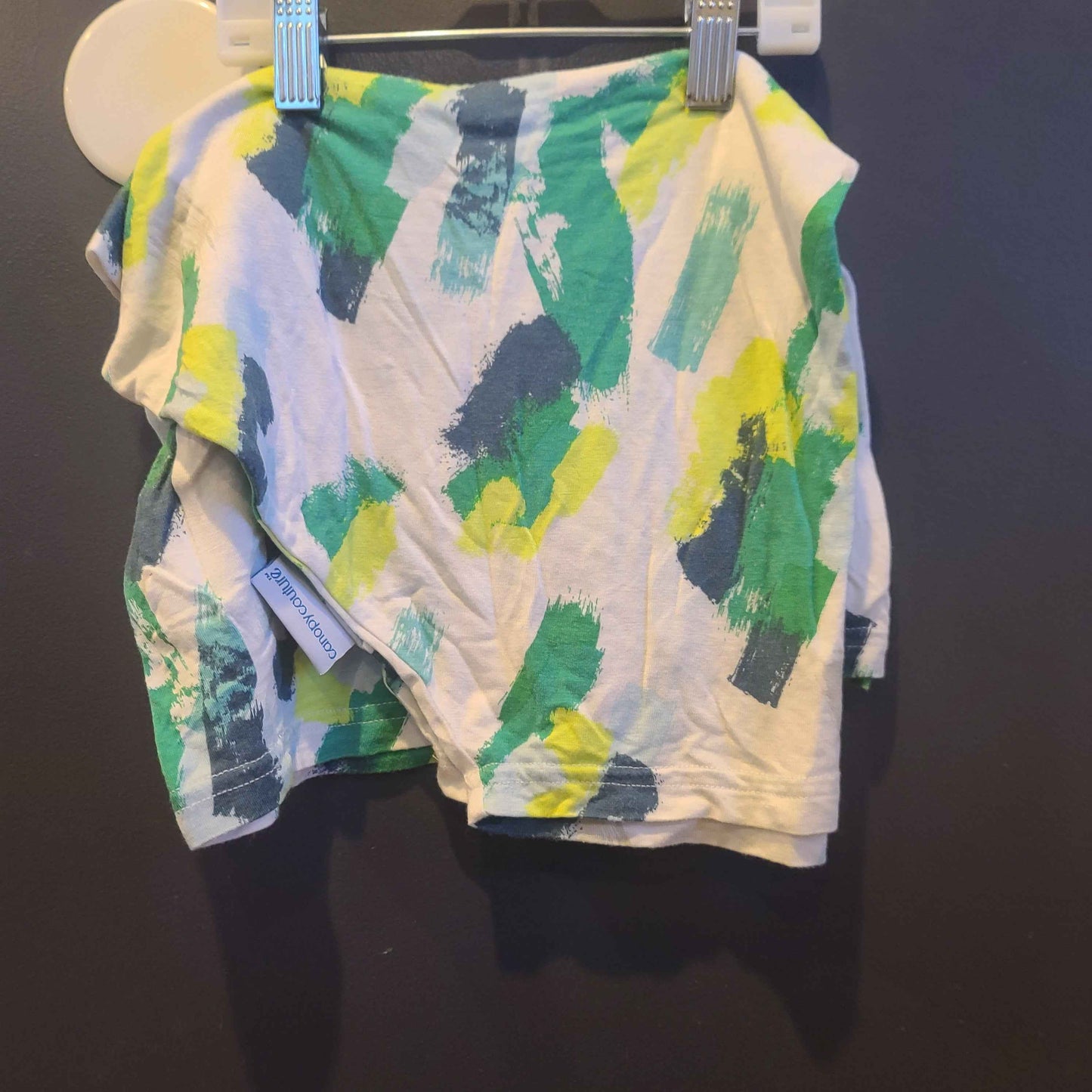 White/green Canopy coulture Carseat cover