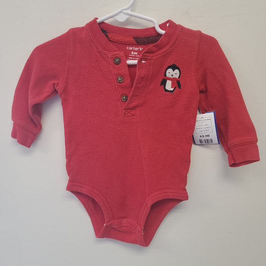 red Carters Long Sleeve Onesie, 6M B